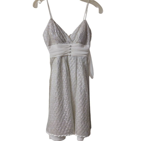 Tease Me Dresses & Skirts - Tease Me Juniors Metalic and Lace Spaghetti Strap Formal Dress, Size 3